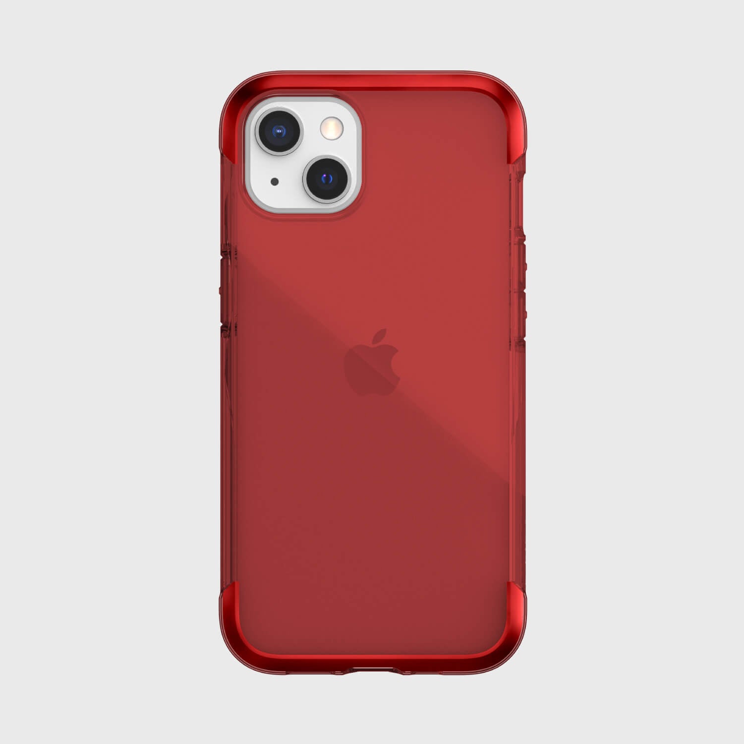 The red iPhone 13 Case - AIR, drop proof and wireless charging compatible, is shown on a white background.