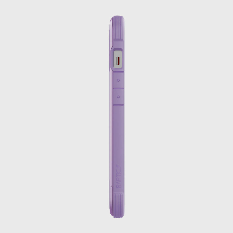 A purple iPhone 13 Mini Case - SHIELD PRO by Raptic on a white background.
