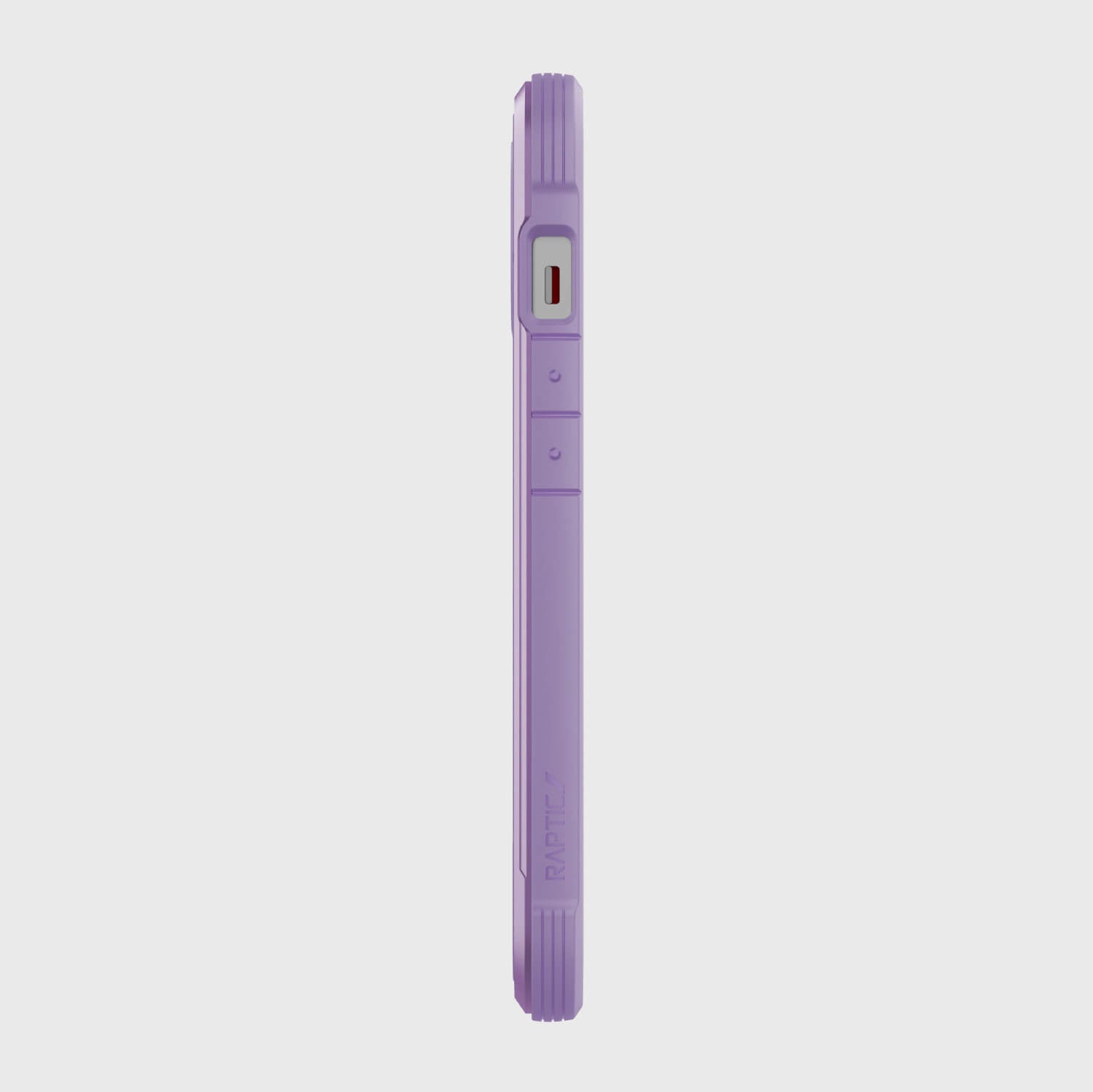 A Raptic iPhone 13 Case - SHIELD PRO purple phone case with drop protection on a white background.
