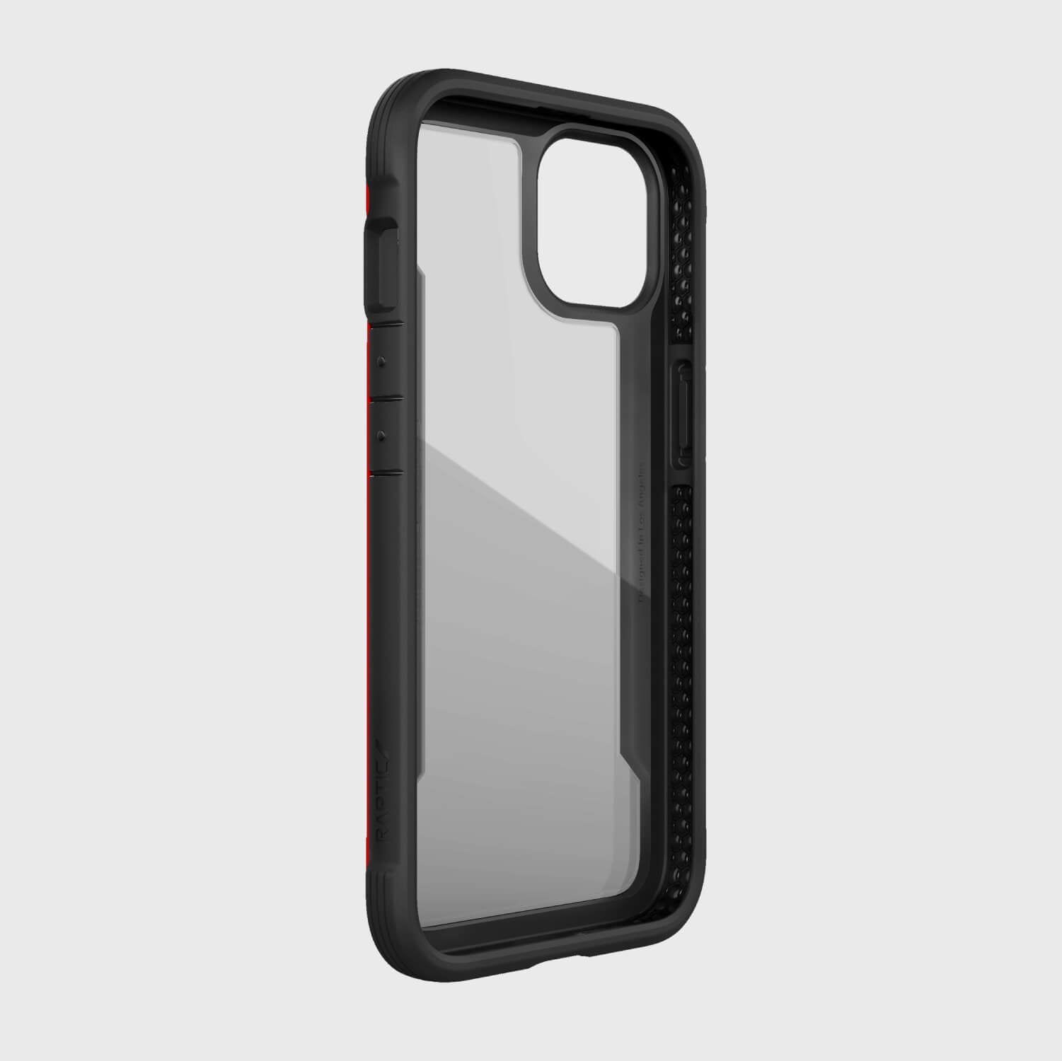 The iPhone 13 Mini Case - SHIELD PRO by Raptic is black and red.