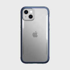 The eco-friendly back view of an iPhone 13 Case - TERRAIN in blue by Raptic.
