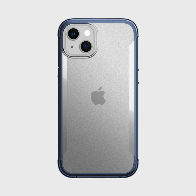 The eco-friendly back view of an iPhone 13 Case - TERRAIN in blue by Raptic.