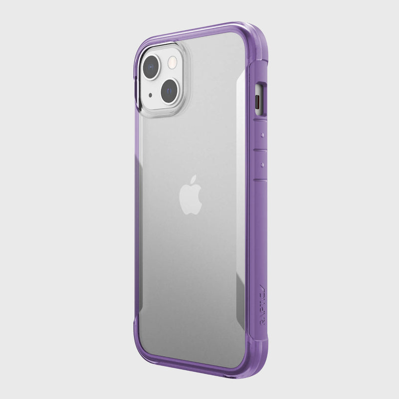 The back view of a Raptic TERRAIN iPhone 13 Case in a stunning purple color.