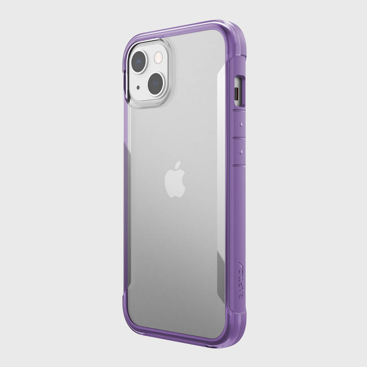 The back view of a Raptic TERRAIN iPhone 13 Case in a stunning purple color.
