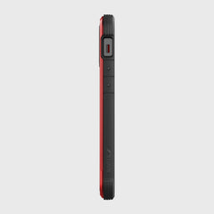 A red and black iPhone 13 Mini Case - SHIELD PRO by Raptic on a white background.
