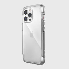 The back view of a clear iPhone 13 Pro case with Raptic Air.