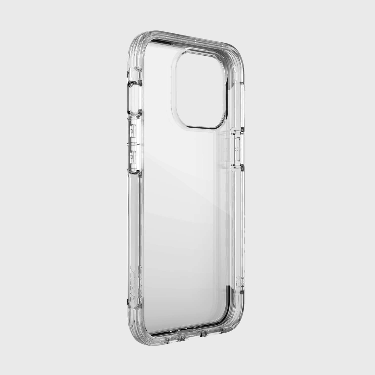 A Raptic iPhone 13 Pro Max Case - AIR with a clear back, featuring 13-foot drop protection.