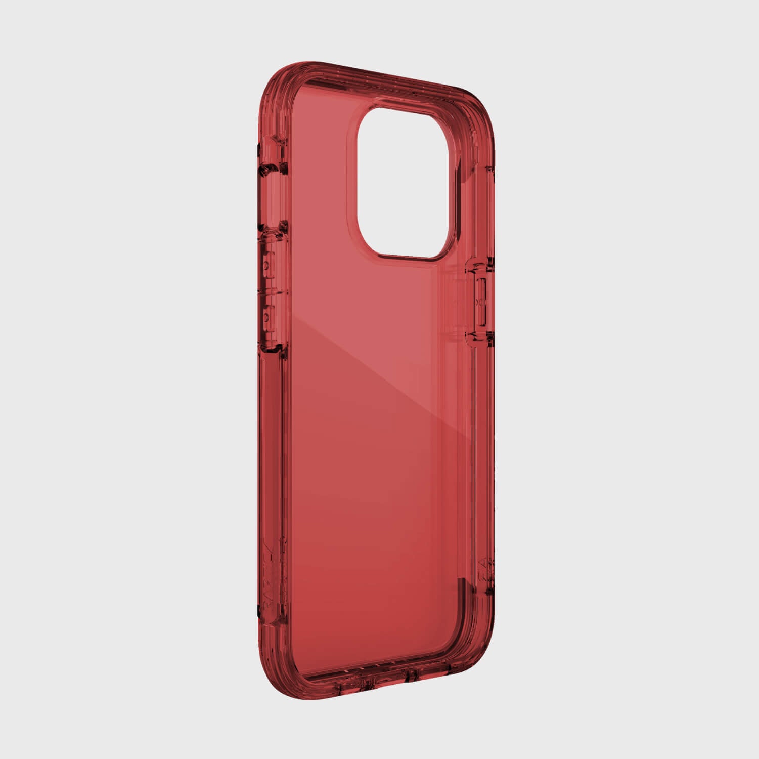 A red Raptic iPhone 13 Pro Max Case - AIR with 13 foot drop protection on a white background.