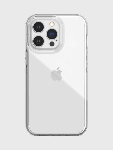 The back view of an iPhone 14 Pro Clear Case - Raptic Clear on a white background.