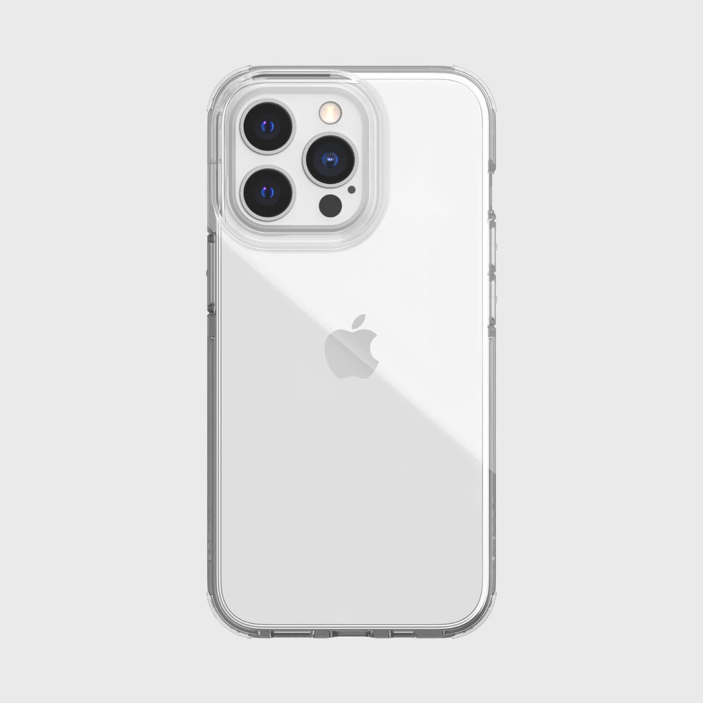 The back view of an iPhone 14 Pro Clear Case - Raptic Clear on a white background.
