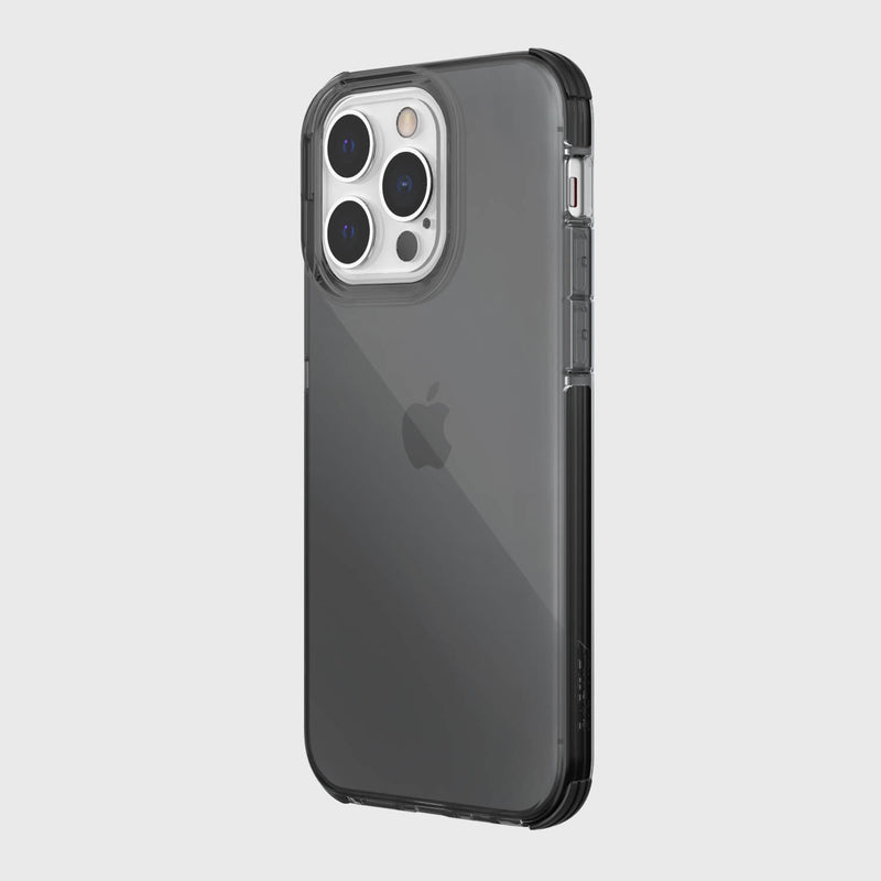 The back of a Raptic iPhone 14 Pro Clear Case in black.