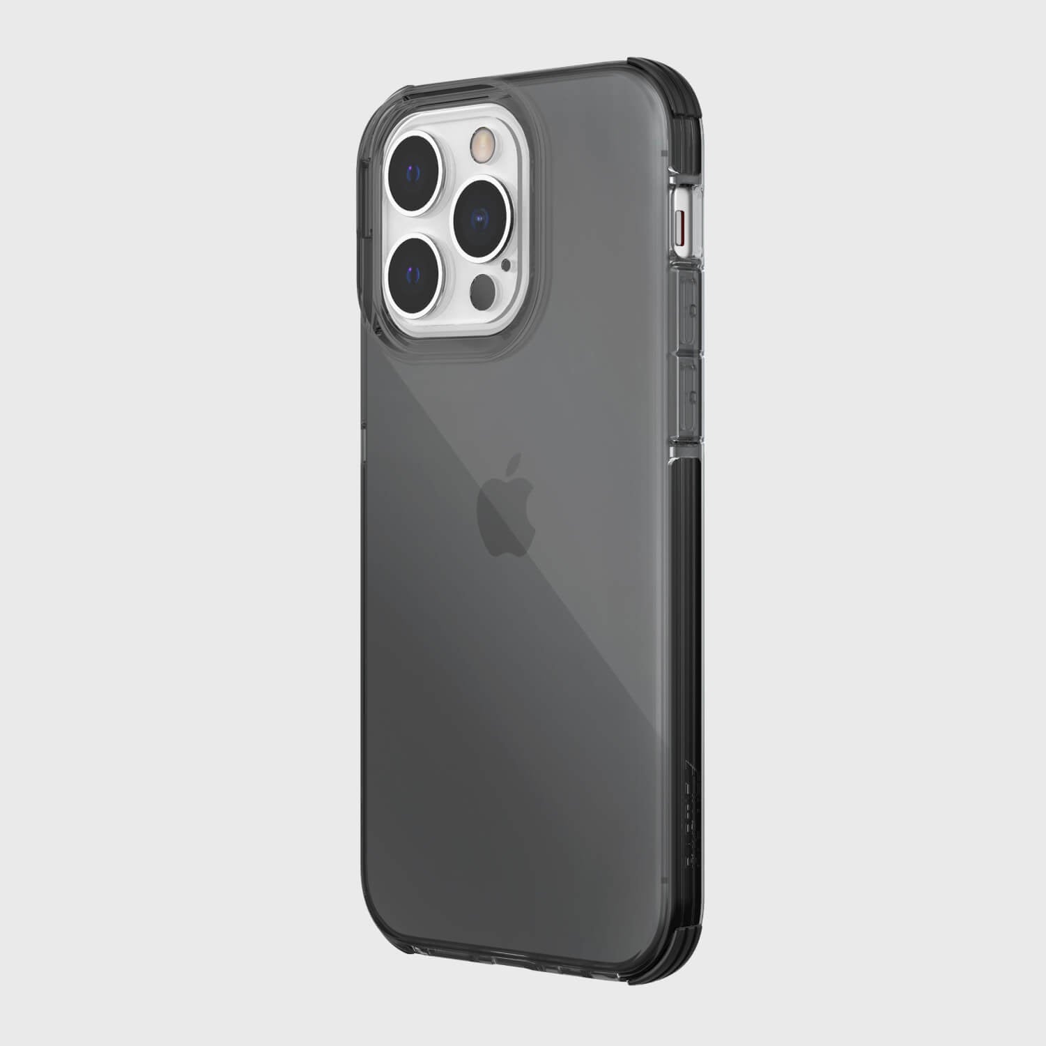 The back of a Raptic iPhone 14 Pro Clear Case in black.