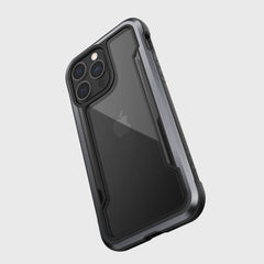 The back of a Raptic SHIELD PRO iPhone 13 Pro case, offering 13 foot drop protection.