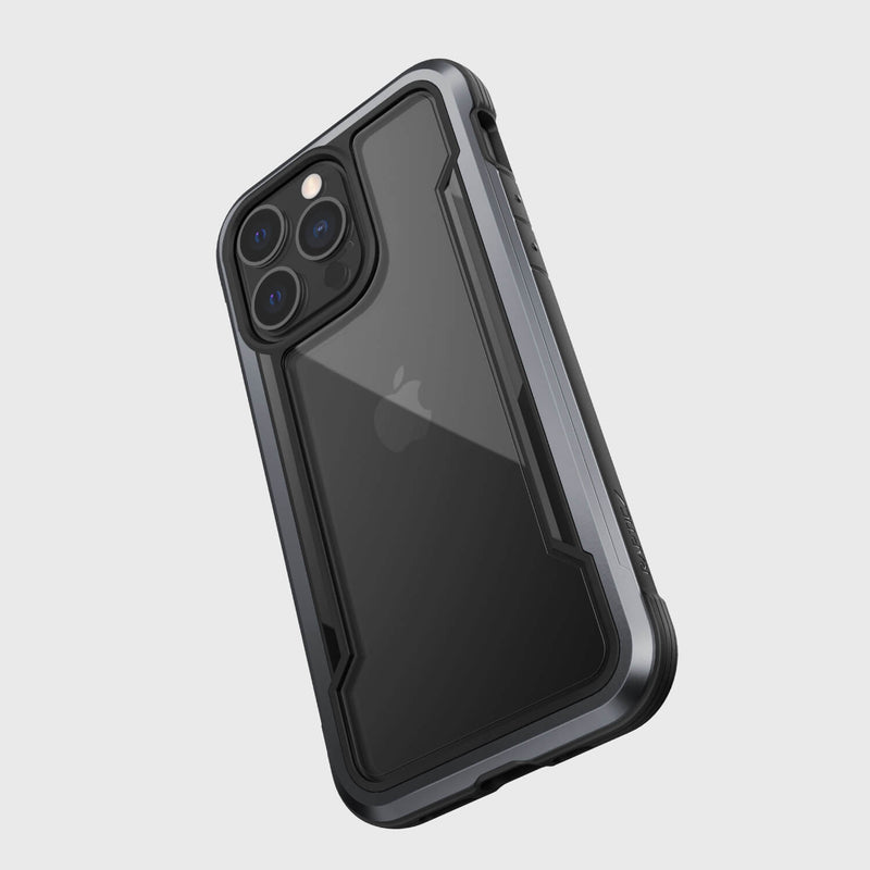 The back of a Raptic SHIELD PRO iPhone 13 Pro case, offering 13 foot drop protection.