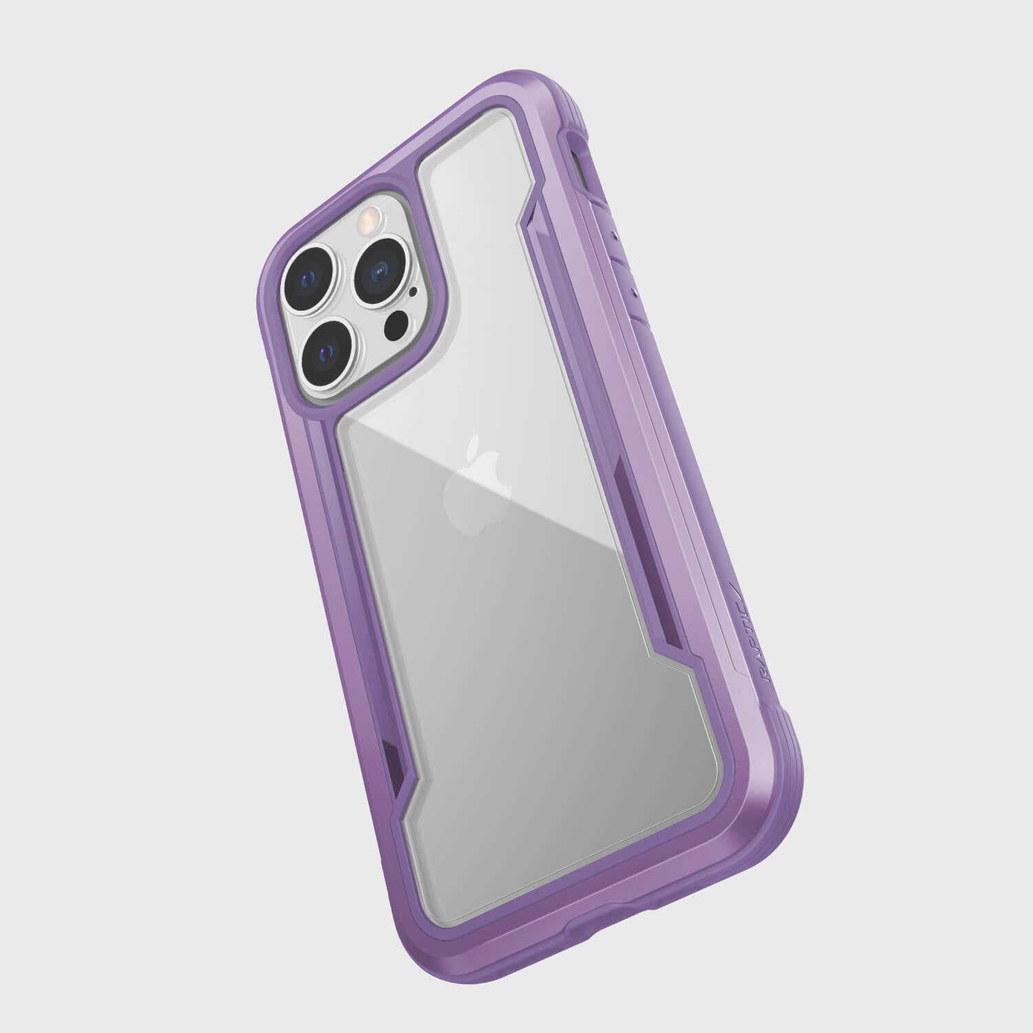 The back view of an SHIELD PRO case in purple.