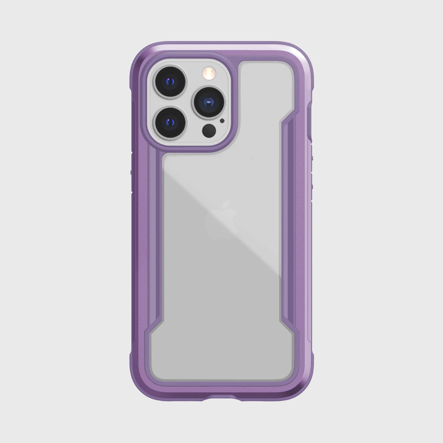 The iPhone 13 Pro Case - SHIELD PRO in a stylish purple color offers drop protection for the back of an iPhone 11 Pro.