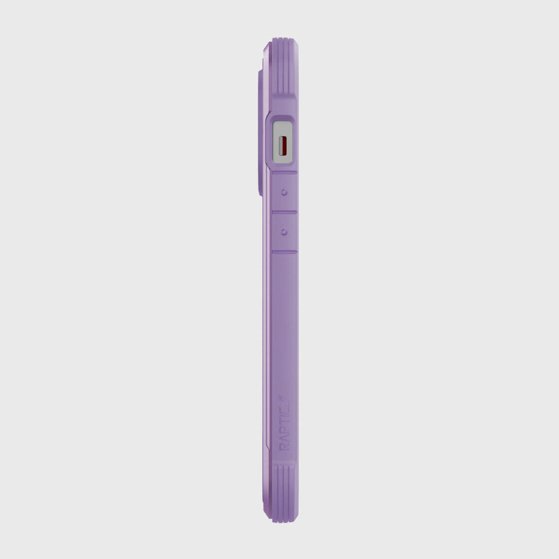 A purple Raptic Shield Pro iPhone 13 Pro Case on a white background providing drop protection for iPhone 13 Pro.