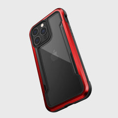 The Raptic SHIELD PRO case for iPhone 13 Pro offers drop protection in a sleek design, available in red and black.