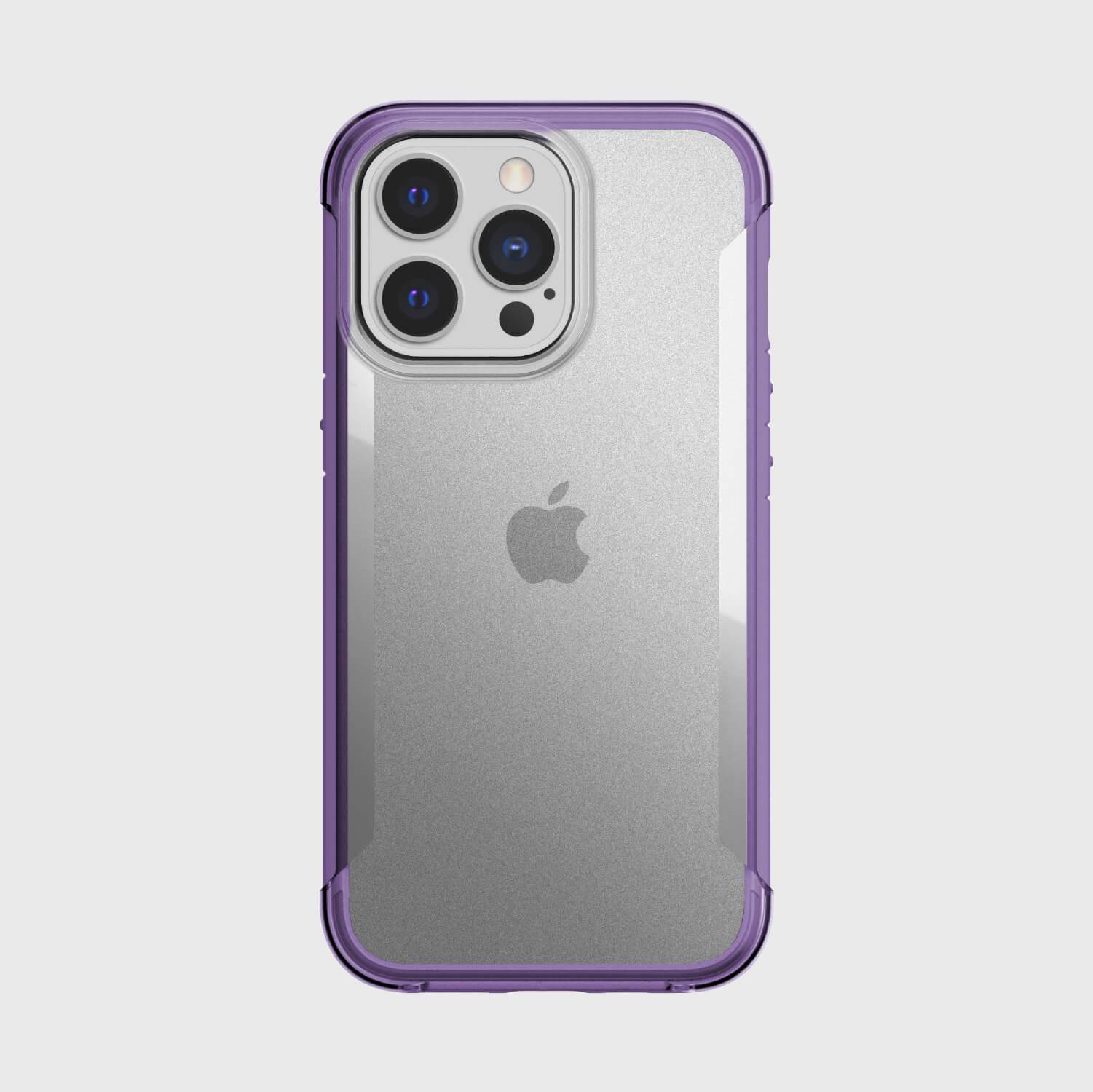 The eco-friendly back view of an iPhone 13 Pro Max Case - TERRAIN in purple by Raptic.