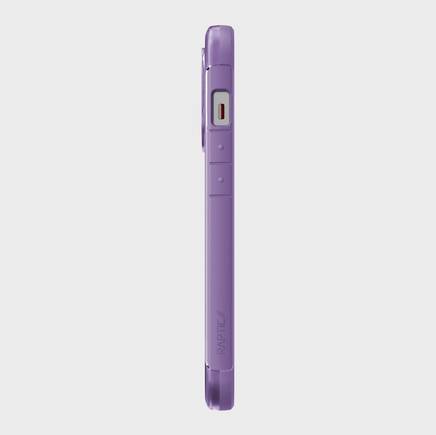 The back view of a iPhone 13 Pro Case - TERRAIN, an eco-friendly and biodegradable purple phone case by Raptic.