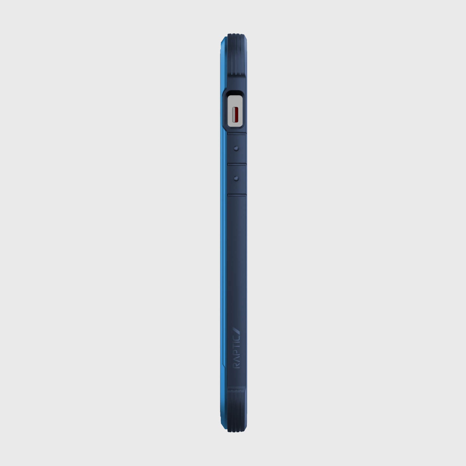 The back view of a blue iPhone 13 Pro Max Case - SHIELD PRO with drop protection by Raptic.