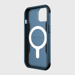 Raptic iPhone 14 Case - Fort Built for MagSafe - blue, with MagSafe compatibility.