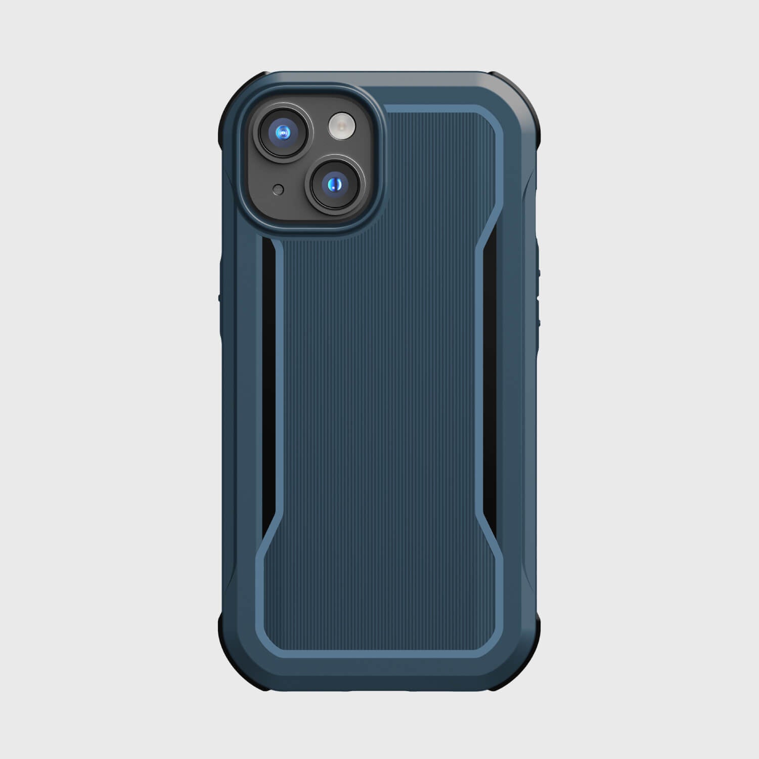 The back of a blue Raptic iPhone 14 Case - Fort Built for MagSafe with MagSafe compatibility.