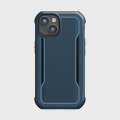 The back of a blue Raptic iPhone 14 Case - Fort Built for MagSafe with MagSafe compatibility.
