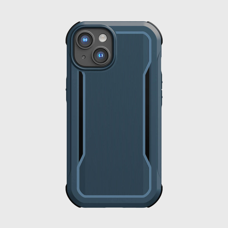 The back of a blue Raptic iPhone 14 Case - Fort Built for MagSafe with MagSafe compatibility.