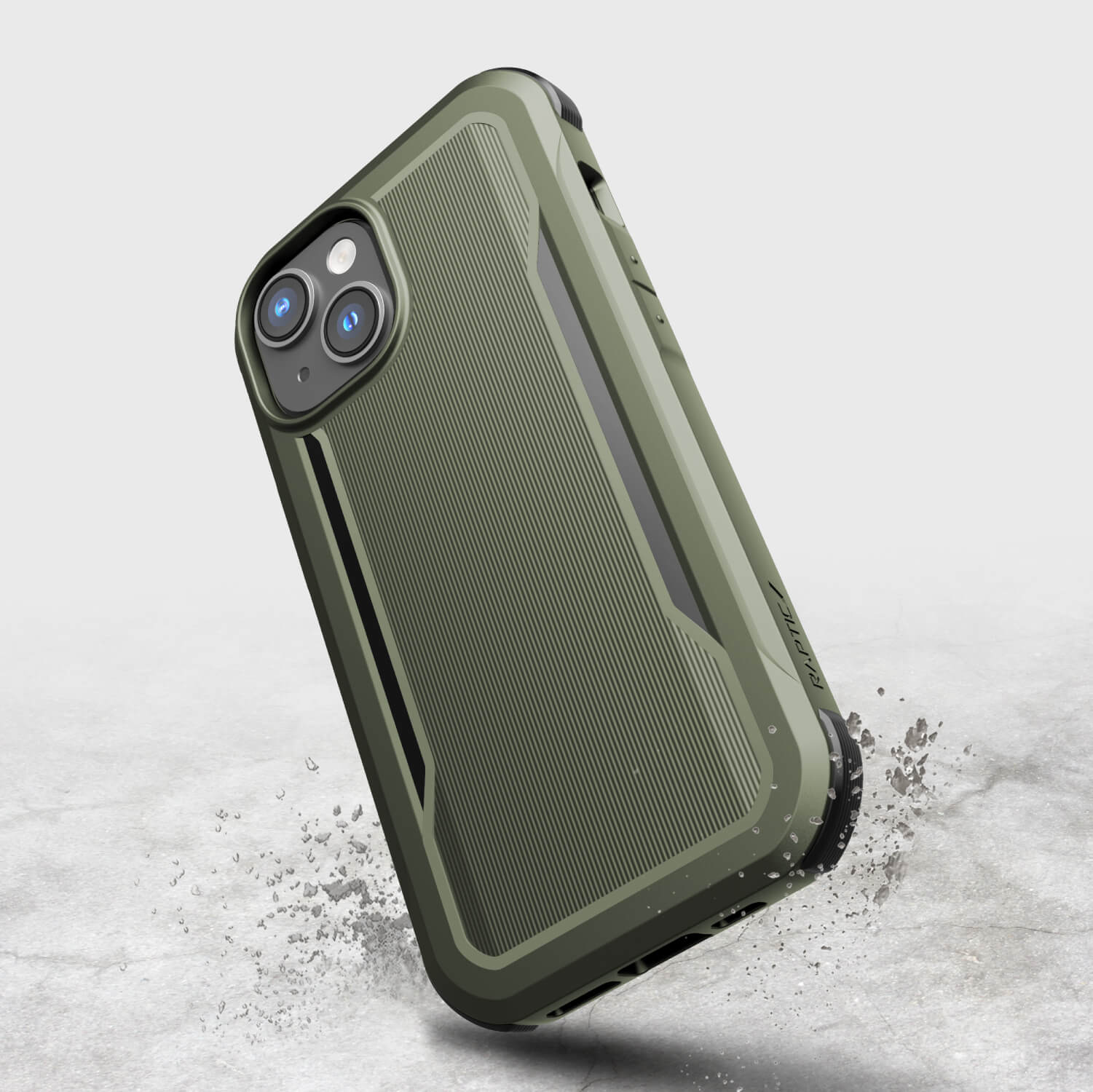 The olive green Raptic iPhone 14 Case - Fort Built for MagSafe offers military-grade drop protection and is MagSafe compatible.