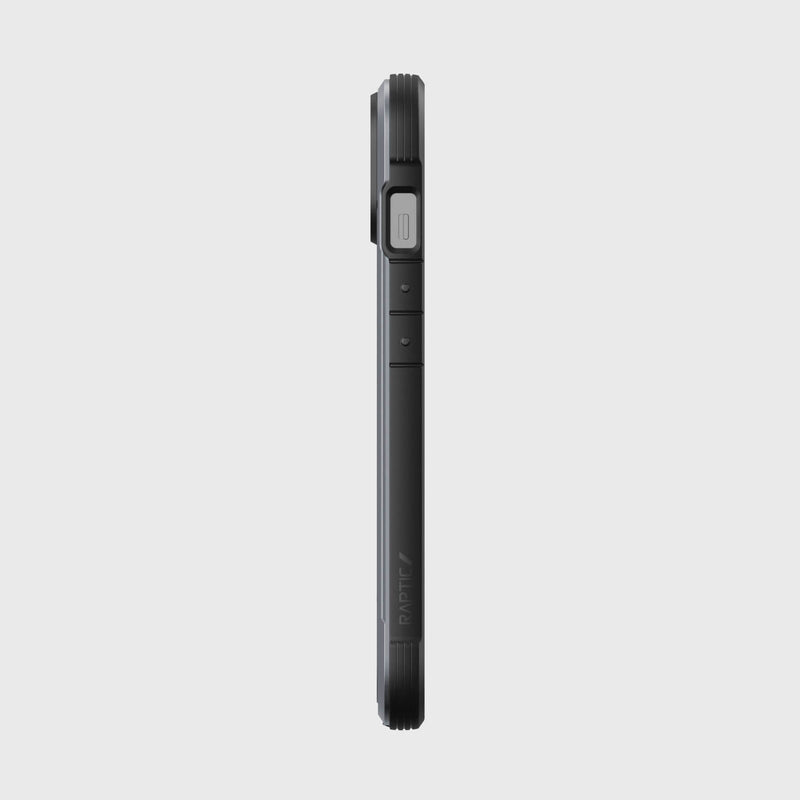 The back view of a Raptic iPhone 14 Case - Shield on a white background providing screen protection and compatibility with MagSafe charger.