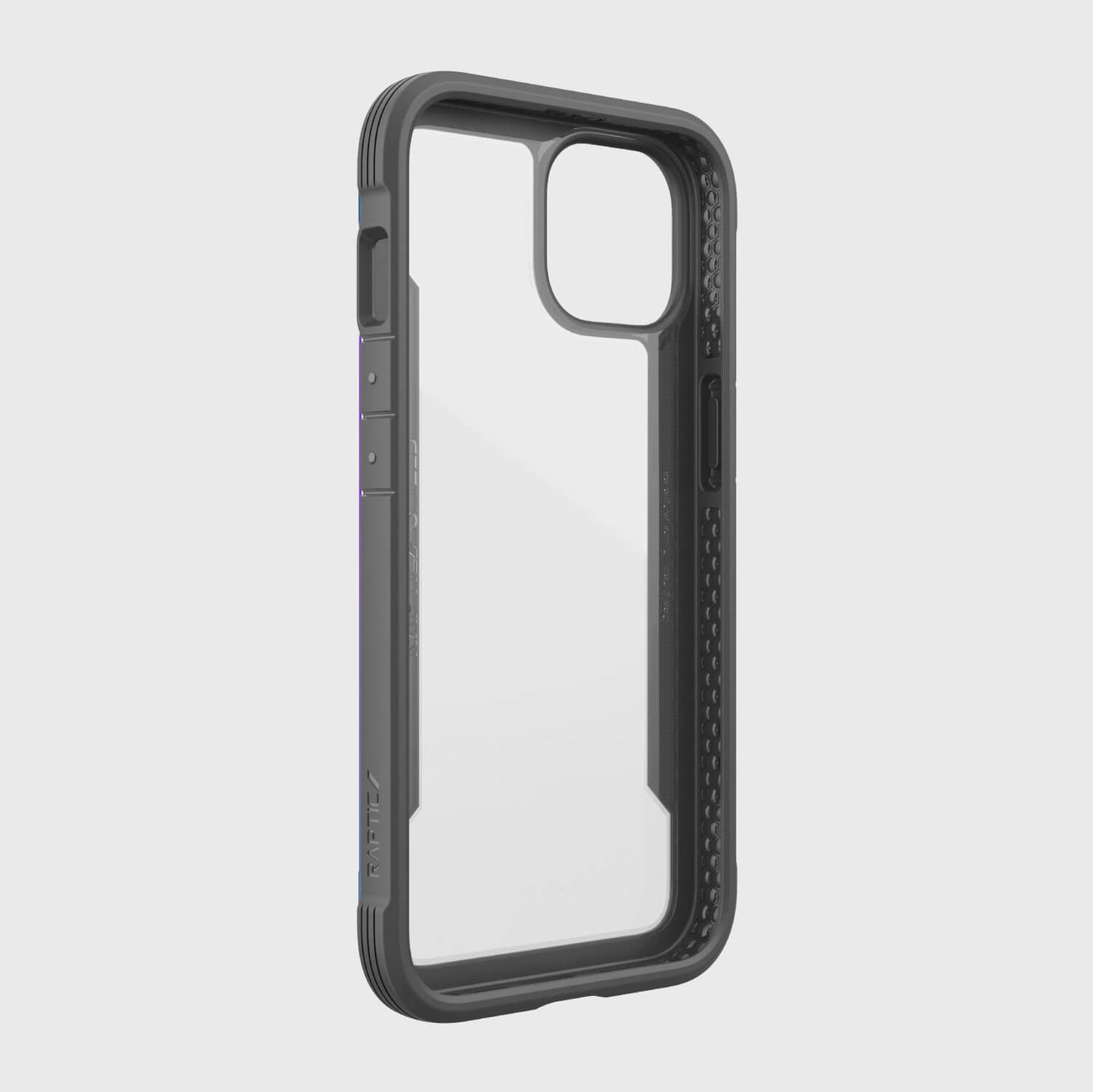 The iPhone 14 Case - Shield, featuring Military Grade Drop Test protection, is displayed on a clean white background from Raptic.