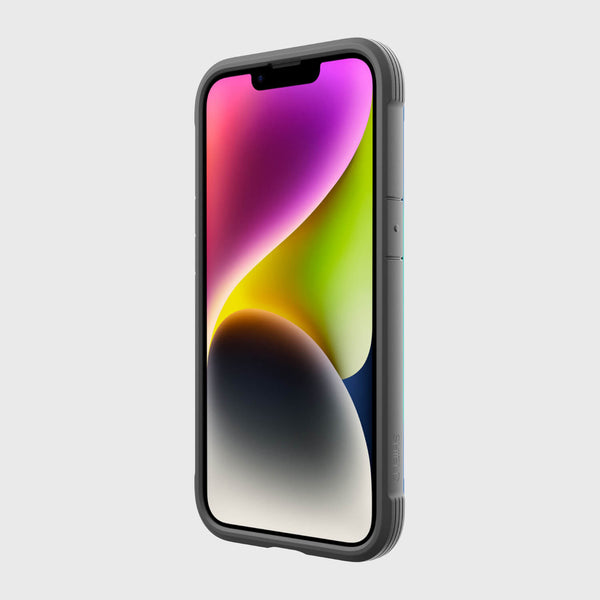 The iPhone 14 Case - Shield by Raptic provides military grade drop test protection and screen protection, showcased on a white background.