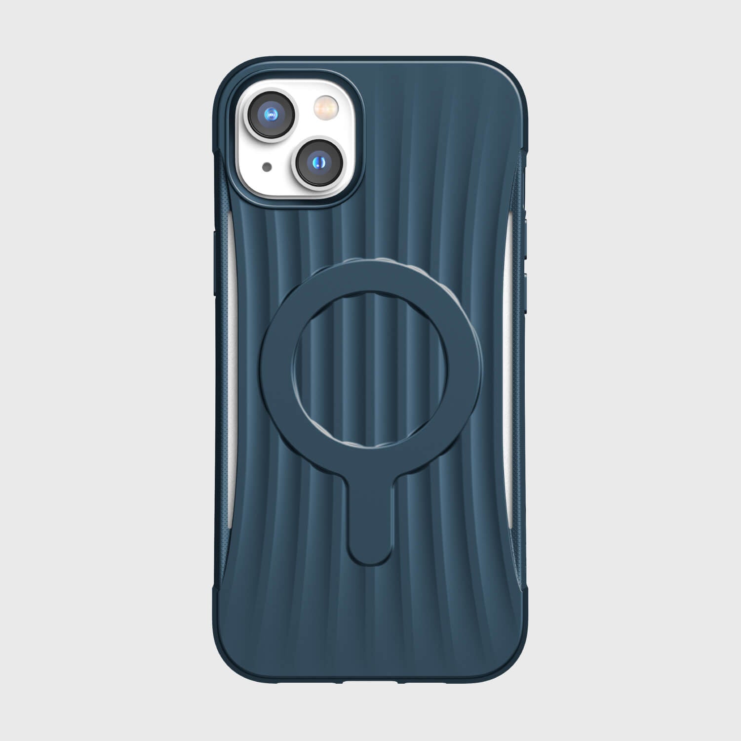 The back of an iPhone 14 Plus Case ~ Clutch MagSafe by Raptic with a circle on it.