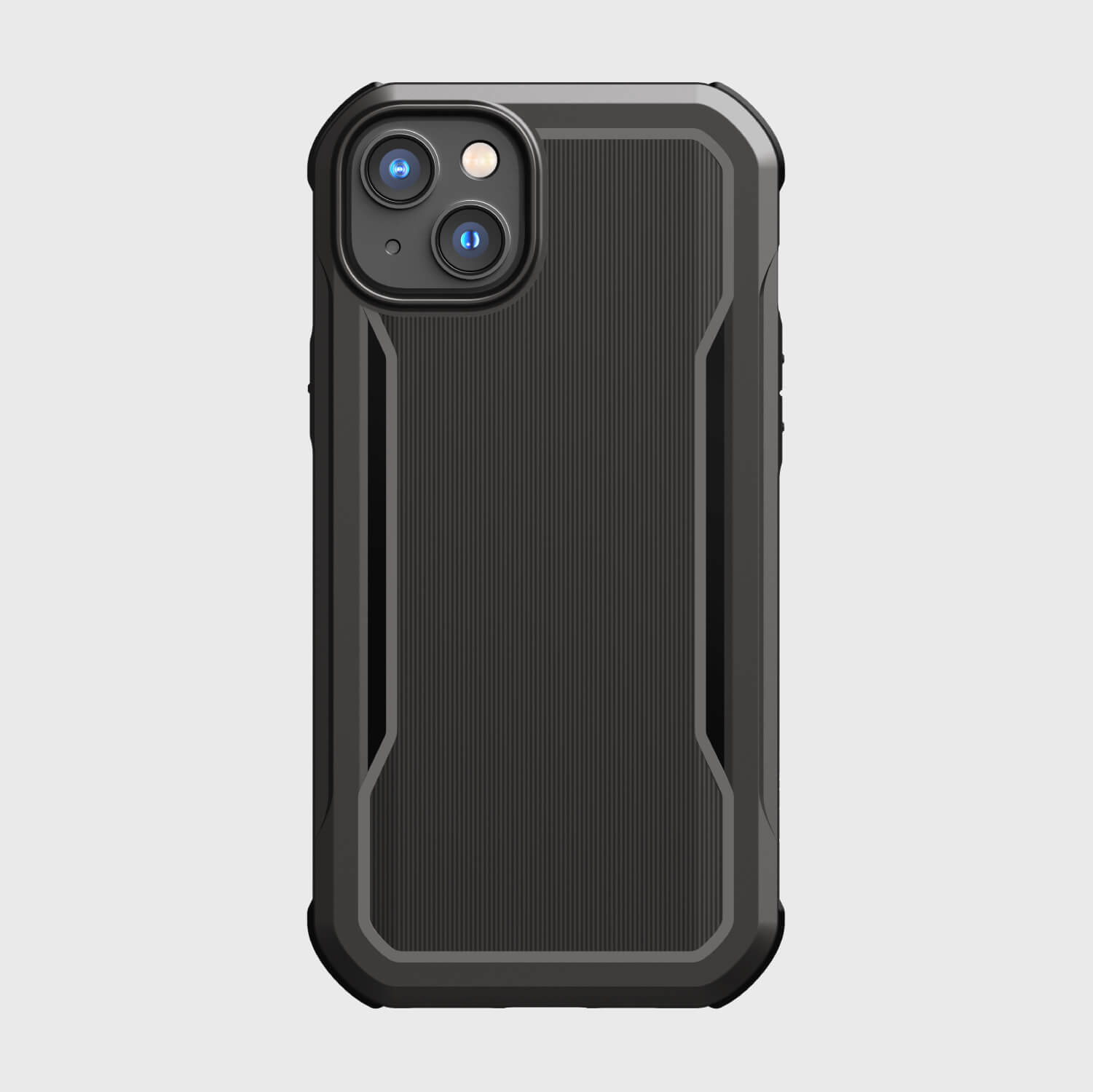 An eco-friendly black iPhone 14 Plus case featuring military-grade drop protection - Raptic Fort Built for MagSafe.