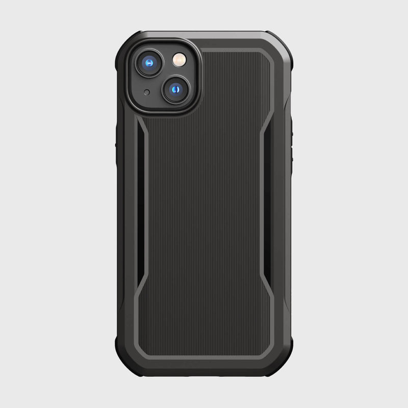 An eco-friendly black iPhone 14 Plus case featuring military-grade drop protection - Raptic Fort Built for MagSafe.