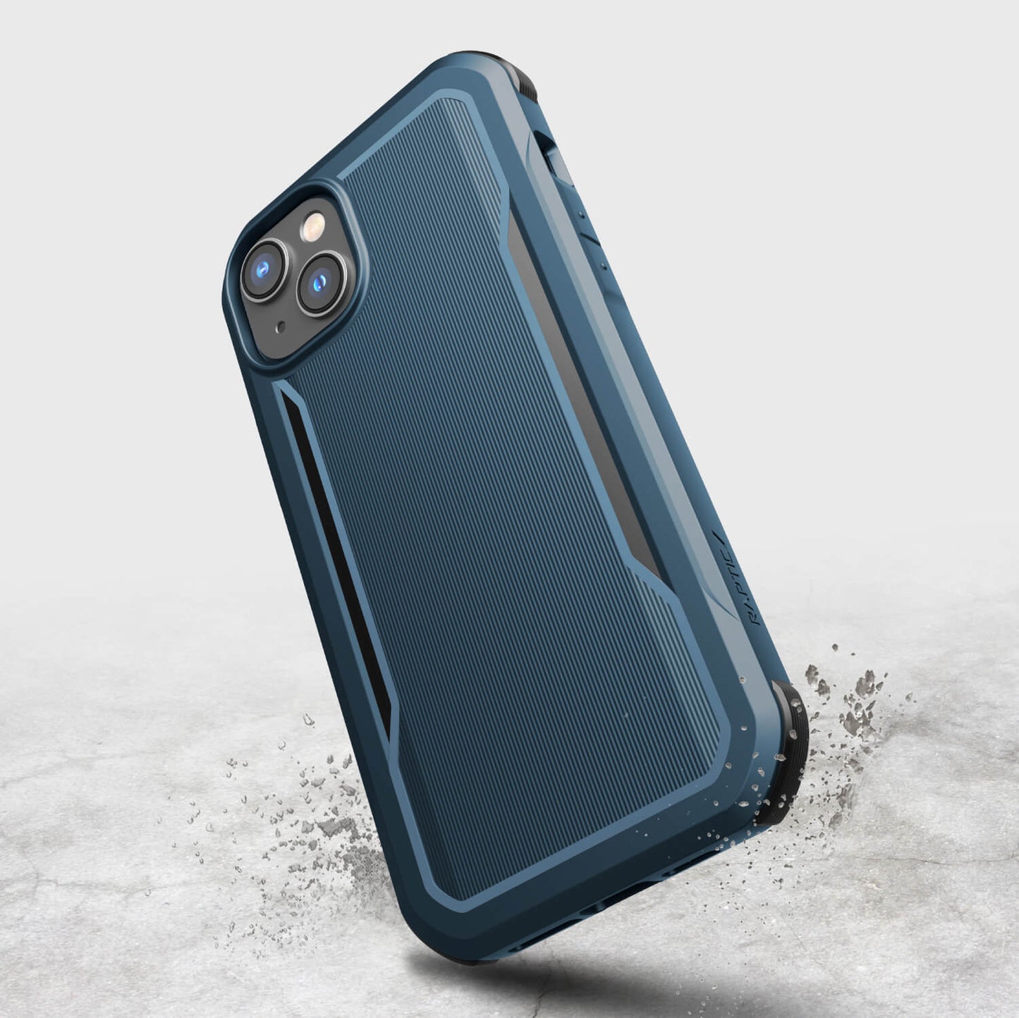 The blue Raptic iPhone 14 Plus case - Fort Built for MagSafe offers military-grade drop protection.