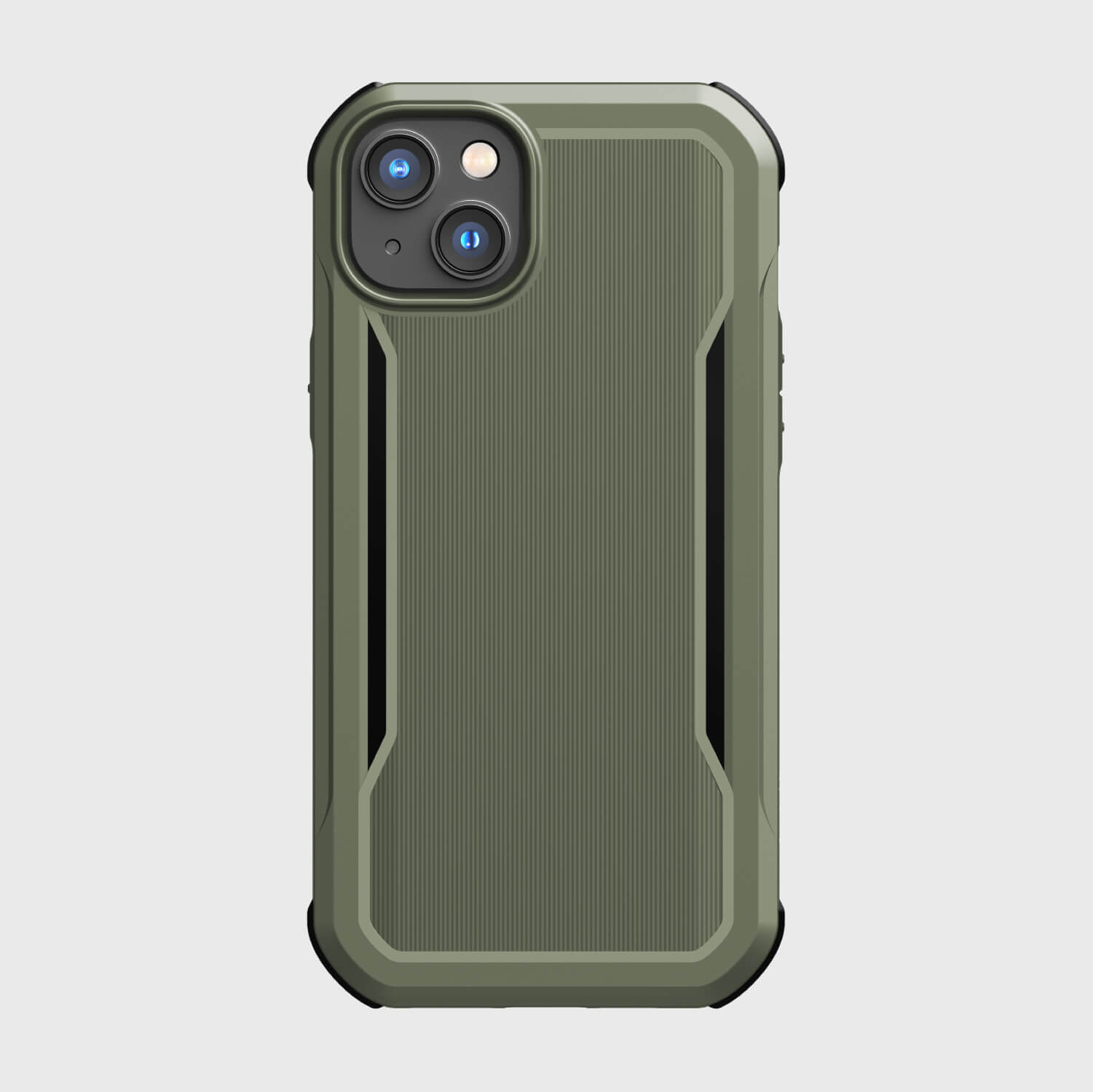 The olive green biodegradable iPhone 14 Plus Case - Fort Built for MagSafe, featuring MagSafe technology and military-grade drop protection by Raptic.