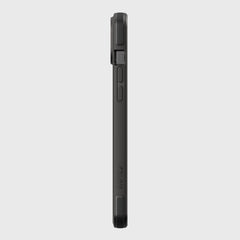 The back view of a Raptic iPhone 14 Plus Case on a white background, offering military grade drop protection with a limited lifetime warranty.