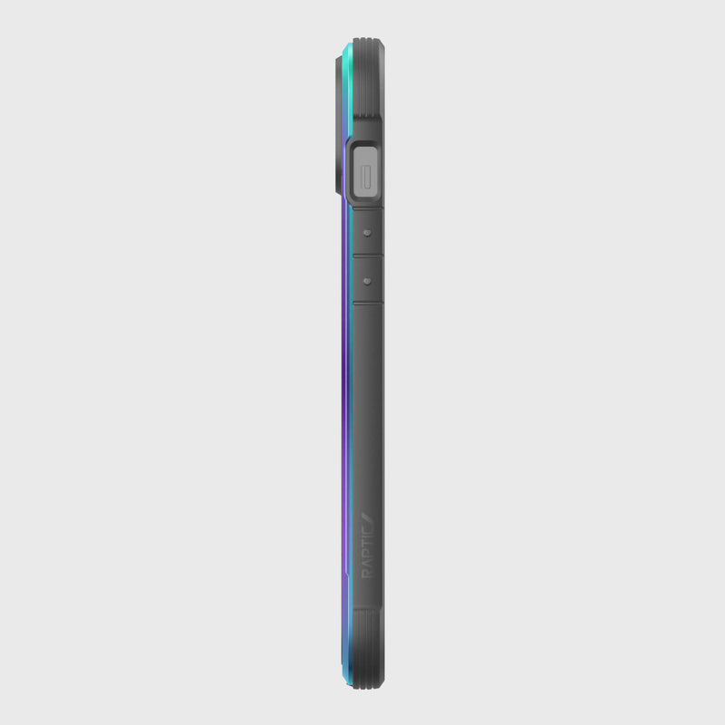 The Raptic iPhone 14 Plus Case - Shield offers 10 foot drop protection in a black and purple color.