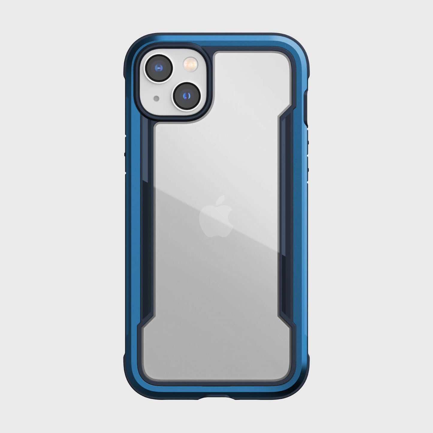 The iPhone 14 Plus Case - Shield by Raptic is shown in lightweight blue.