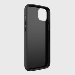 An environmentally friendly and recyclable black iPhone 14 Plus Forsted Case - Raptic Slim, showcased on a white background.