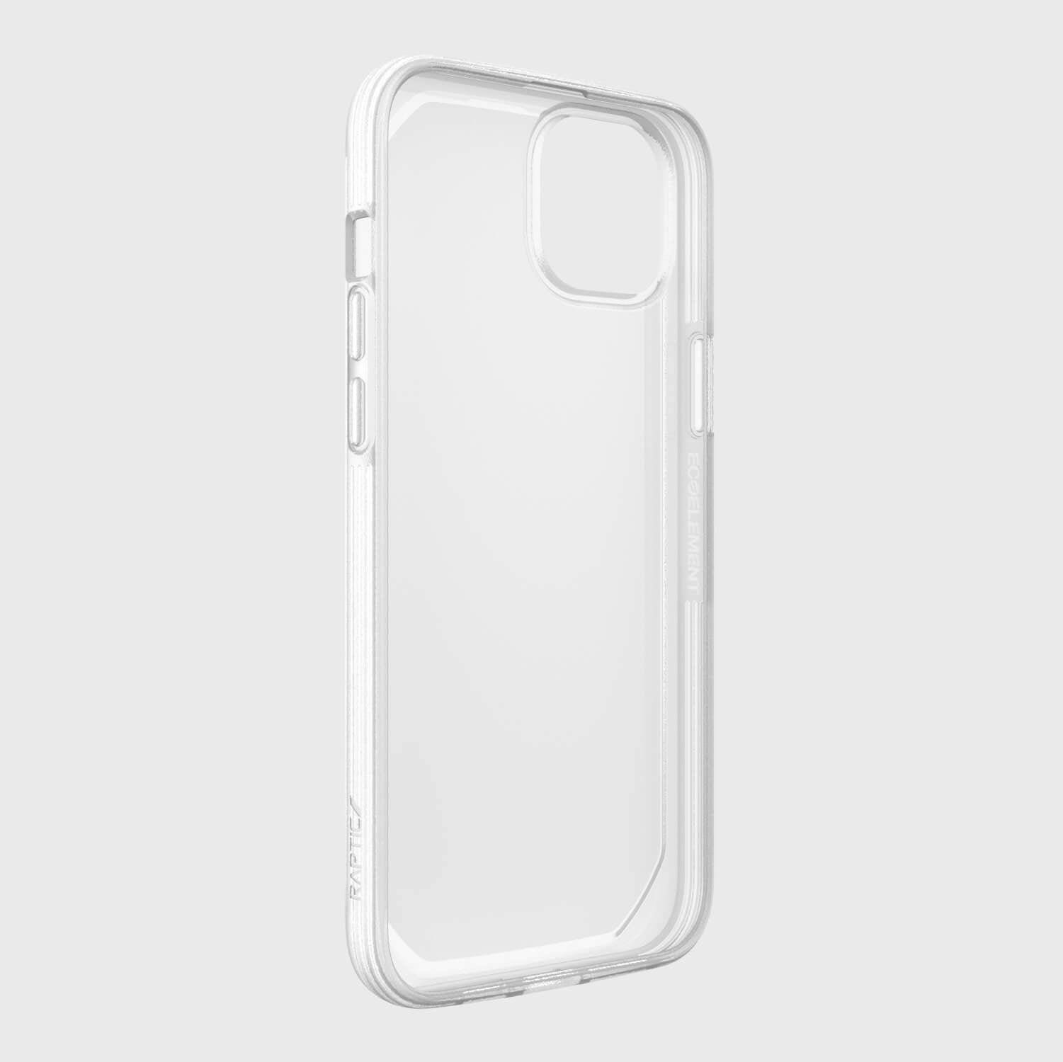 An environmentally friendly and recyclable iPhone 14 Plus Forsted Case by Raptic Slim, with a clear texture and depth, displayed on a white background.