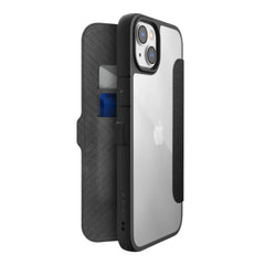 A black iPhone 14 Plus ~ Urban Folio case with 2 card holders, made by Raptic.