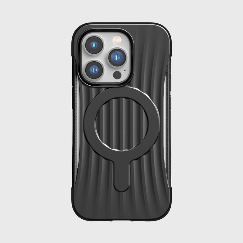 A pocket-friendly Raptic iPhone 14 Pro Case ~ Clutch MagSafe with a ring on it, offering military-grade drop protection.