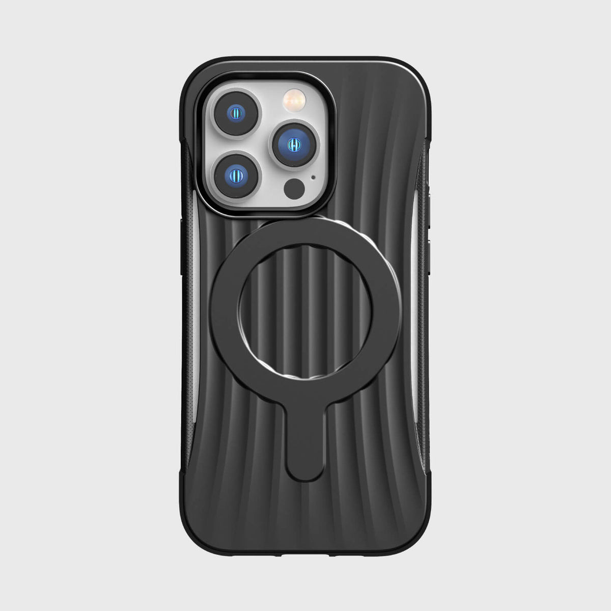A pocket-friendly Raptic iPhone 14 Pro Case ~ Clutch MagSafe with a ring on it, offering military-grade drop protection.