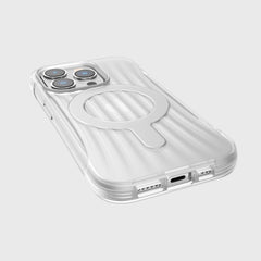 The back of a pocket-friendly iPhone 14 Pro Case ~ Clutch MagSafe by Raptic with a ring on it offering military-grade drop protection.