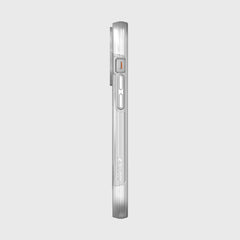 A silver Raptic iPhone 14 Pro Case ~ Clutch MagSafe with a pocket-friendly design on a white background.