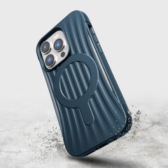 The blue Raptic iPhone 14 Pro Clutch MagSafe case offers a pocket-friendly design.