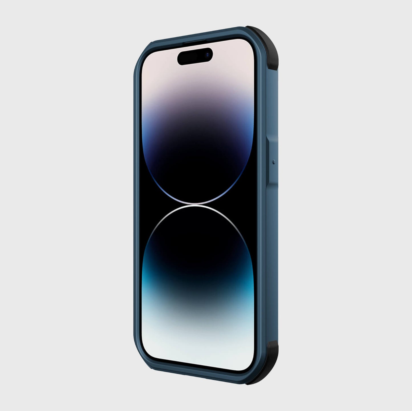 The iPhone 14 Pro Case by Raptic with rubber exterior is shown in blue.